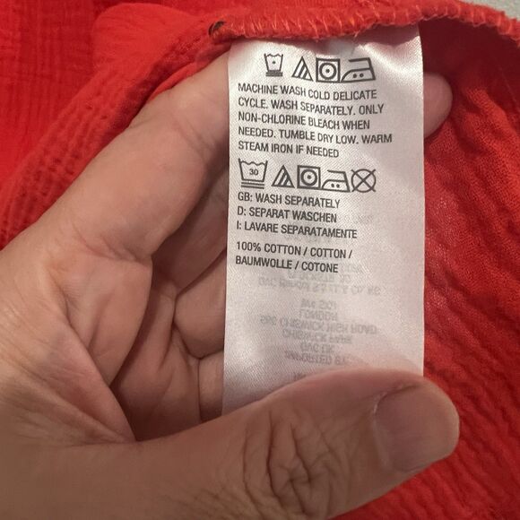 Joan Rivers Tunic Top Sz L Gauze Bright Orange Oversized Beach Vacation Resort - Picture 3 of 7